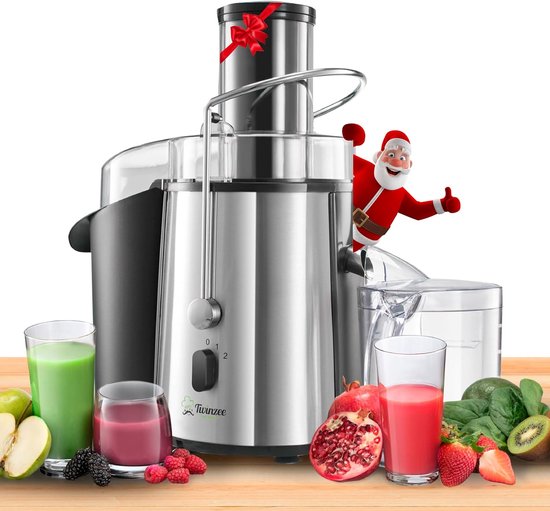 SnelShoppen - Juicer voor Fruit en Groenten - Hoogvermogen 850W - Centrifugaal Sapmachine met 2 Snelheden - Brede Opening 75mm - Antislip Basis - Perf