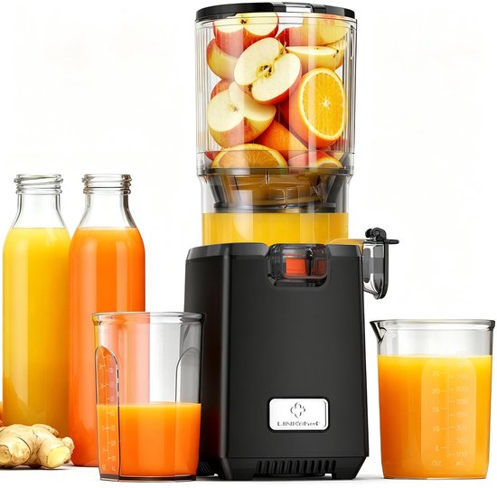 SnelShoppen - Koude Pers Slow Juicer - LINKChef Juicer Machines met 130mm brede invoeropening voor heel fruit, 1.8L capaciteit, 250W, Eenvoudig schoon van Snelshoppen