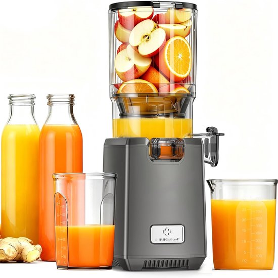 SnelShoppen - LINKChef Slowjuicer 250W Koudpers Sapcentrifuge voor Groente en Fruit - 13 cm Brede Vulopening, 1,8 L Sapreservoir, BPA-vrij, Eenvoudig