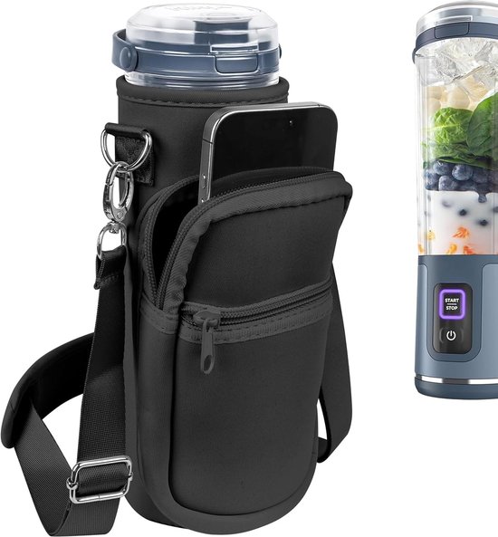 SnelShoppen - Linkidea Blender Opbergtas - Verstelbare Smoothie Blender Draagtas met Schouderband - Draagbare Kleine Blender Container - Neopreen - Zw van Snelshoppen