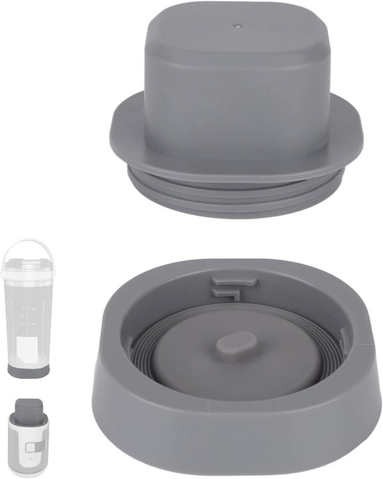 SnelShoppen - Mesbescherming en Deksel voor Draagbare Blender, Vervangend Deksel ABS, Inclusief Montage-Instructies, Vaatwasmachinebestendig, Grijs, B