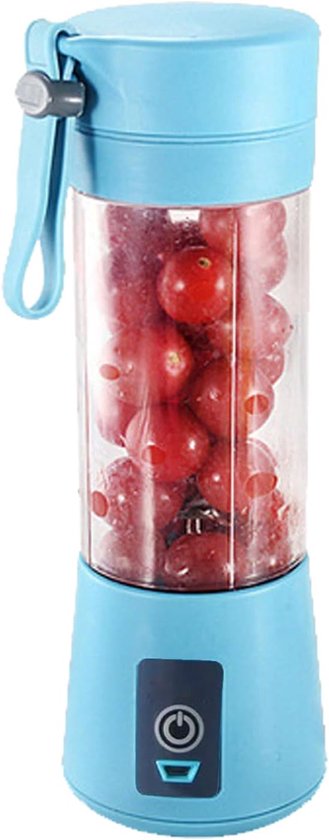 SnelShoppen - Mixbeker Draagbaar Blauw USB Oplaadbaar Snelle Juice Cup 6 Messen Hoogwaardige Handheld Blender voor Fruit Groente Milkshake Thuis Keuke