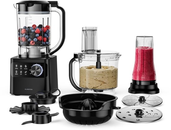 SnelShoppen - Multifunctionele Keukenmachine met Mixer - 1200 W, 2L Kom, 1,75L Mixer, 6 Programma's, Sapcentrifuge en Vleesmolen, Keukenapparaat voor