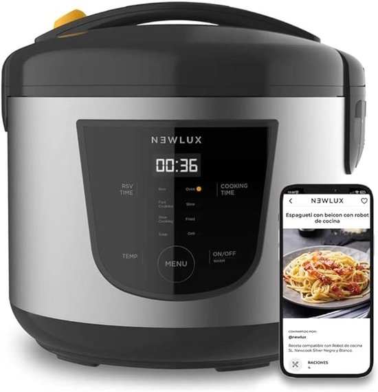 SnelShoppen - Multifunctionele Keukenrobot 5 Liter - Programmeerbaar tot 24 Uur - Automatisch Koken - 8 Vooraf Ingestelde Menu's - Warmhoudfunctie tot
