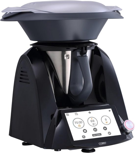 SnelShoppen - Multifunctionele Keukenrobot, 7-in-1 Combinatie, Zwart/Grijs, Met Wi-Fi, Snelle Blender en Hakmachine voor Smoothies, Soepen, en Meer