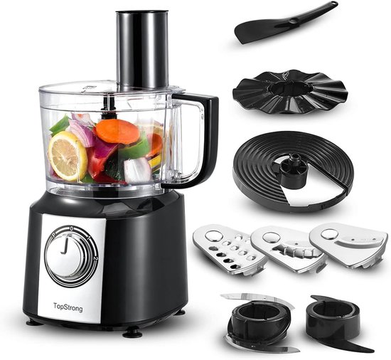 SnelShoppen - Multifunctionele Robot 6-in-1 Keukenmachine, 2L, 800W Food Processor, Snijmachine, Mixapparaat, Hakker, Perfect voor Koken en Bakken