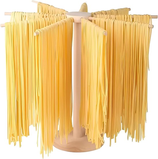 SnelShoppen - Noedeldroger met 9 Stangen, Inklapbaar, Stabiele Plank voor Verse en Zelfgemaakte Pasta, Keukengereedschap voor Handgemaakte Pasta, Perf