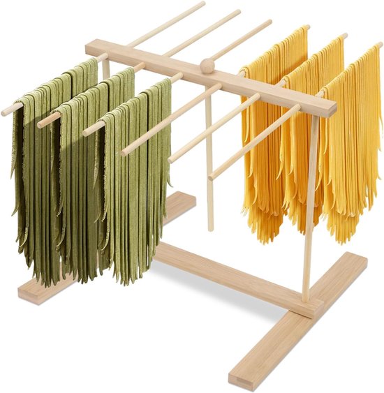 SnelShoppen - Noedelstandaard met 12 Staven, Ruimtebesparende Pastadroger voor Verse Pasta, Makkelijk te Reinigen, Ideaal voor Keuken en Koken