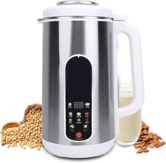 SnelShoppen - Nut Milk Maker Blender Roestvrij Staal 1200ml Capaciteit Voor Zelfgemaakte Sojamelk - Geen Weekproces, Direct Grinden, Ideaal Voor Koken