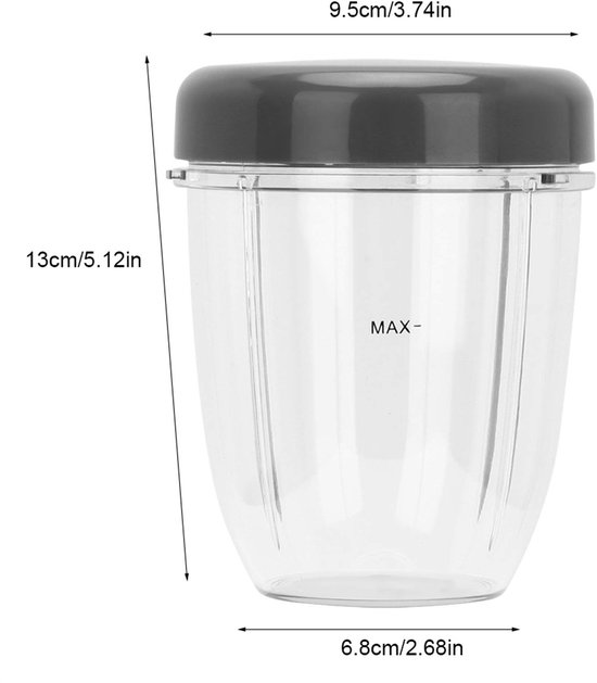 SnelShoppen - Nutribullet Blender Cups Set - Vervangingsonderdelen voor 900W Blender - 18oz, 24oz, 32oz Cups en Deksels - Perfect voor Smoothies en Ge