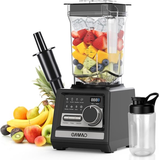 SnelShoppen - OMMO 2L High Performance Standmixer met 9 Snelheidsregelingen, IJsbreker, Smoothie Maker, 1800W, BPA Vrij voor Milkshakes, Bevroren Dran