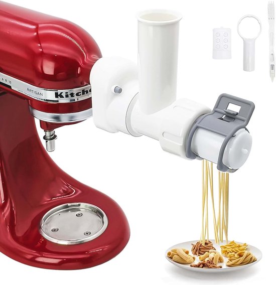 SnelShoppen - Pasta Attachment voor Keukenmachine - 6-in-1 Pasta Maker Accessoire - Spaghetti, Fusilli, Rigatoni en Meer - Ideaal voor Thuis Koken en