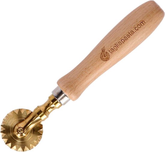 SnelShoppen - Pasta & Deegsnijder met Messcherpe Messing Ribbelrand, Professionele Keuken Tool voor Perfecte Sneden, Ideaal voor Pasta en Gebak, Keuke