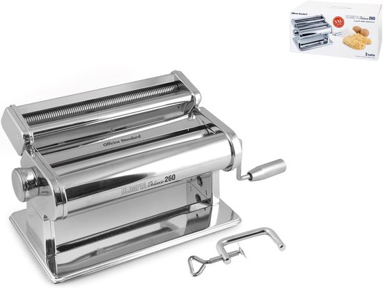 SnelShoppen - Pasta Maker Deluxe 8410700 - Handmatige Pastamaker voor Versgemaakte Pasta - Keukenaccessoires - Compact 32x20x16 cm - Perfect voor Koke