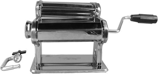 SnelShoppen - Pasta Maker en Pizza Deegroller RVS met Handdraaiknop, 7 Dikte-instellingen van 0,5 tot 2,5 mm voor Thuis Keuken, Perfect voor Pasta en