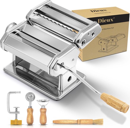 SnelShoppen - Pastamachine Set - Pastamaker Inclusief Pasta Tools - RVS Keukengerei voor Ravioli en Zelfgemaakte Pasta - Duurzaam en Betrouwbaar - Per