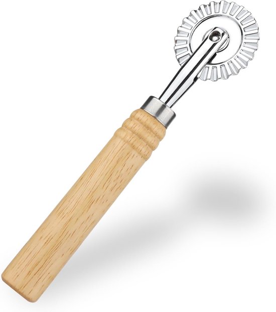 SnelShoppen - Pastry Cutting Wheel met Houten Handvat - Ravioli Crimper & Pasta Cutter - Perfect voor Pizza, Dumplings & Deeg Snijden - Keukenaccessoi