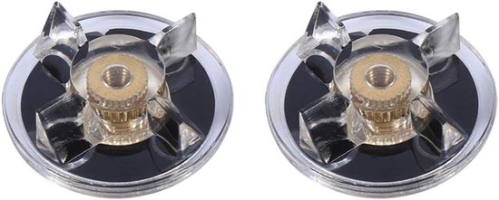SnelShoppen - Praktische 2 Basis Gears 2 Rubber Mes Gears Vervangingsonderdelen voor Blender - Zwart en Transparant - 4 Stuks - Geschikt voor Keukenap
