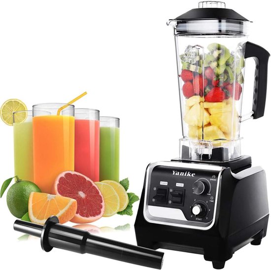 SnelShoppen - Professionele blender 2200 W, hoge snelheid mixer voor smoothies, shakes, 2 liter BPA-vrije Tritan-kruik, met timer voor keuken, feest e