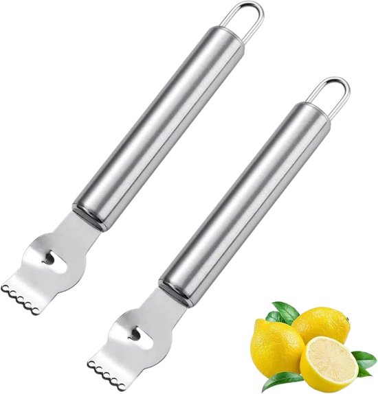 SnelShoppen - Professionele Citroenschiller van Roestvrij Staal, Zestsnijder met Kanaalmes voor Cocktails en Citrusvruchten, Ideaal voor Keuken en Gro