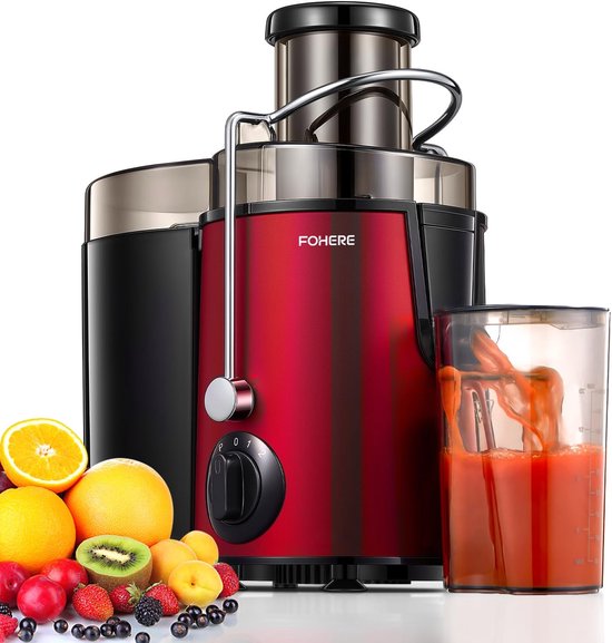 SnelShoppen - RVS Centrifugaal Juicer 400W voor Fruit en Groenten, 3 Snelheden, 65mm Vulopening, Anti-Druppelfunctie, Oververhittingsbescherming, Keuk