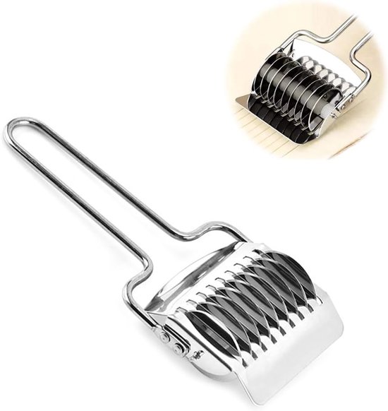 SnelShoppen - RVS Deegsnijder en Handmatige Pasta Machine - Keuken Gereedschap voor het Maken van Pasta en Spaghetti - Duurzaam, Roestvrij, Makkelijk