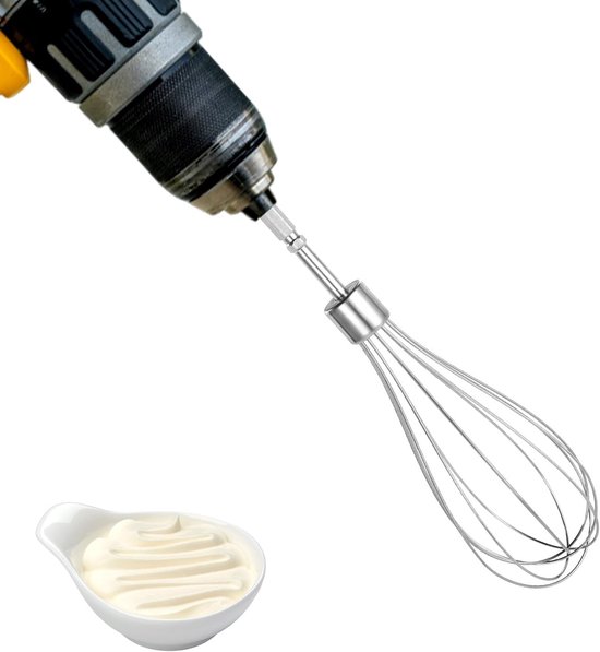 SnelShoppen - RVS Handmixer Accessoire voor het Maken van Romige Pindakaas, Geschikt voor de Meeste Accu Boormachines, Stijl 2, Compact en Duurzaam, K