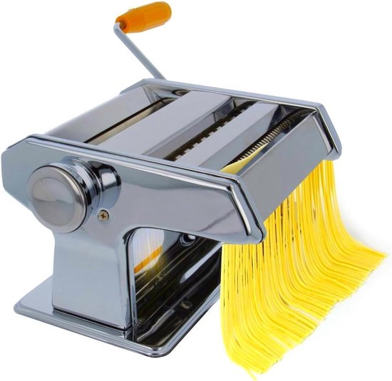 SnelShoppen - RVS Pastamaker voor Spaghetti en Tagliatelle - Chrome Plated - Perfecte Dikte van 0.5 tot 3mm - Ideaal voor Keuken en Feestjes