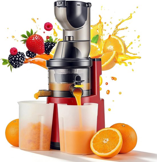 SnelShoppen - Sapcentrifuge 500W, Brede Kabelgoot 170mm, Voor Hele Groenten en Fruit, 3 Snelheden, Kinderbeveiliging, Lekvrij en Gemakkelijk te Reinig