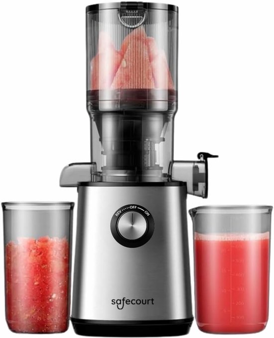 SnelShoppen - Sapcentrifuge Slowjuicer voor Groenten & Fruit - XXL Vulopening - Krachtige Motor - Gezonde Sappen Maken in de Keuken