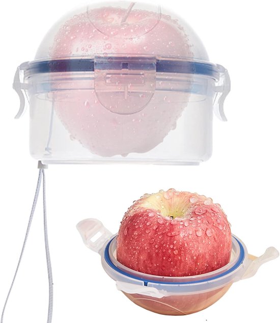 SnelShoppen - Set van 2 Fruitcontainers - Plastic Appelboxen, BPA-vrij - Bewaardozen voor Citroenen, Knoflook, voor Makkelijk Transport van Oranjes en