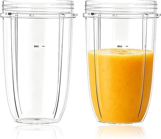 SnelShoppen - Set van 2 Reservebekers voor Mixer - Mixerbeker, Accessoires voor NutriBullet 600W/900W, Smoothiebeker, Vervangende Onderdelen, Keuken A