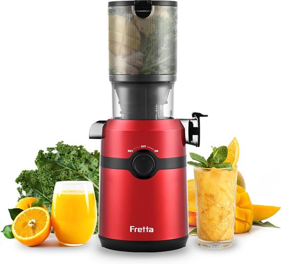 SnelShoppen - Slow Juicer met 108 mm Opening, 1 L Capaciteit, 200 W Elektrische Juicer voor Fruit en Groenten, BPA Vrij, Koud Persen, Eenvoudig Schoon