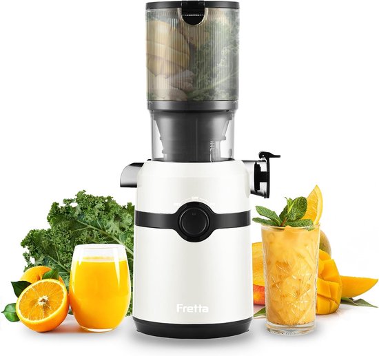 SnelShoppen - Slow Juicer met 108 mm XL Opening en 1 L Capaciteit, Elektrische Juicer voor Fruit en Groenten, 200 W, Koud Persen, Makkelijk Schoonmake