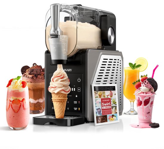 SnelShoppen - Slush-machine 2,5 liter - IJs- en frappé machine met LED-display, 6 programma's, automatische reiniging, perfect voor feestjes, thuisgeb van Snelshoppen