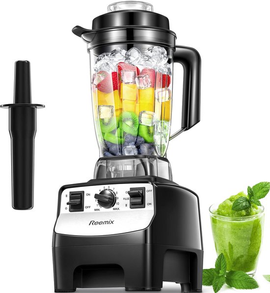 SnelShoppen - Smoothie Maker 2000W Food Blender met 10 Snelheidsregelingen, 2L BPA-vrije Tritan-container, 8 Titanium Roestvrijstalen Messen voor Milk