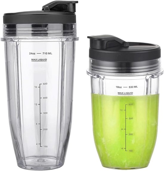 SnelShoppen - Spare Cup met 2 Lids voor Blender, BPA-vrij, Tritan, Levenslang Duurzaam, Handig voor Thuis, Sport en Reizen