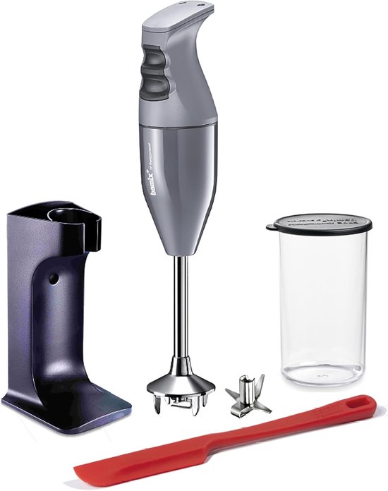 SnelShoppen - Staafmixer Set 180W Classic Plus - Antraciet/Zwart - Inclusief Standaard, Beker, Multifunctioneel Mes - Perfect voor Keuken, Smoothies,