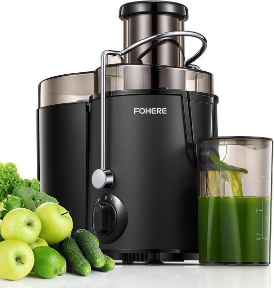 SnelShoppen - Stainless Steel Fruit en Groente Juicer, 400 W Centrifugaal Juicer met 65 mm Invoergat, 3 Snelheden, Anti-Druppelfunctie en Oververhitti