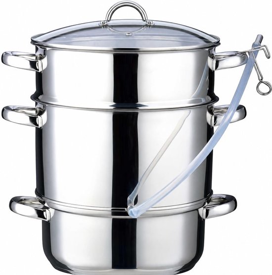 SnelShoppen - Stoomsapcentrifuge 8L - Sapmaker voor Groenten en Fruit - RVS - Ideaal voor Keuken, Tuin en Feesten