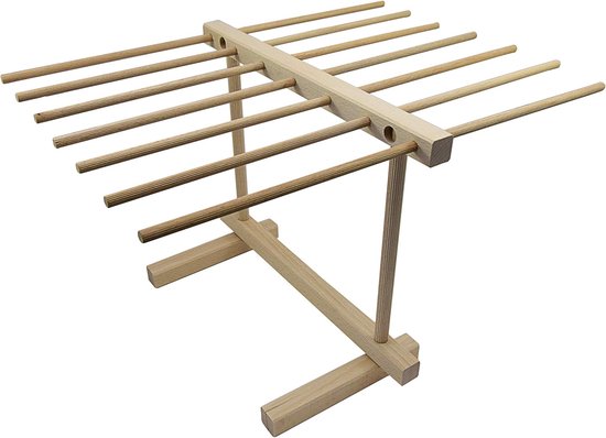 SnelShoppen - Stretch droogt pasta, hout, beige - Ideaal voor keuken, feest, camping, multifunctioneel, duurzaam materiaal, praktisch en stijlvol