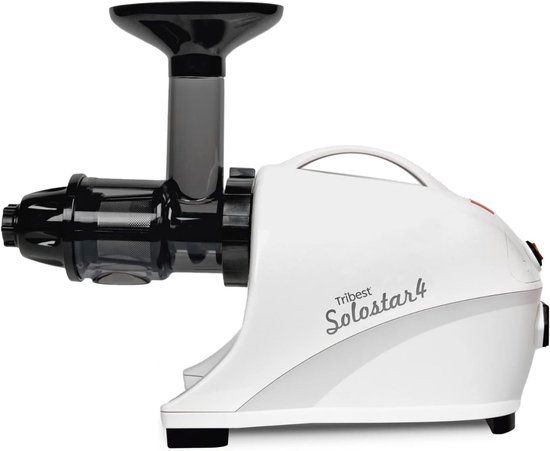 SnelShoppen - Tribest Solostar 4 Slow Juicer Horizontale Sapcentrifuge voor Groenten en Fruit, 47 omw/min, 120 W, Elektrische Juicer in Wit voor Keuke