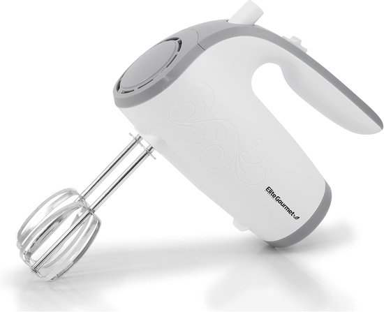 SnelShoppen - Ultra Power Elektrische Handmixer 5 Snelheden Wit, Roestvrijstalen Garde, Keuken Mixen, Bakken, Beaten, Ideaal voor Feest en Koken