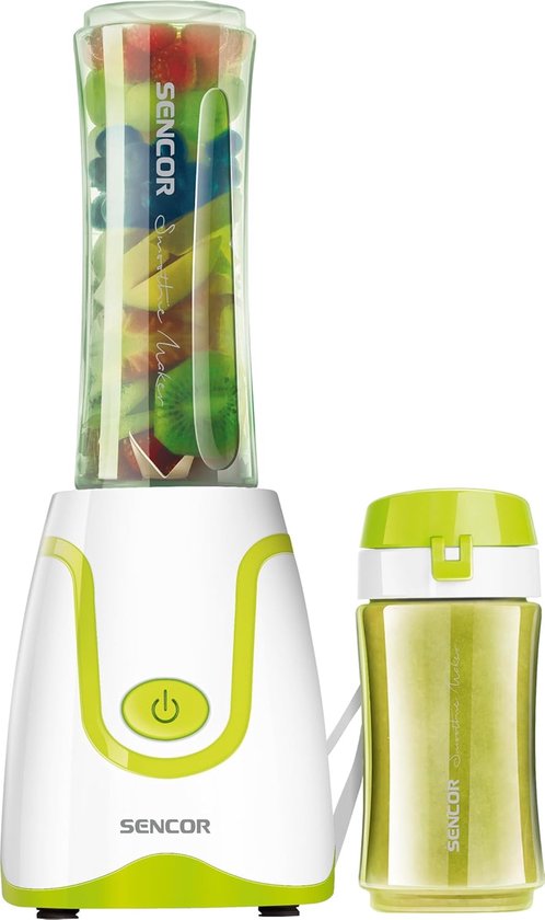 SnelShoppen - Ultrakrachtige Smoothie Blender 500W met 2 BPA-vrije Tritan Flessen 0,6L en 0,3L, Titanium Messen, Duurzaam en Anti-oxidatie, Ideaal voo