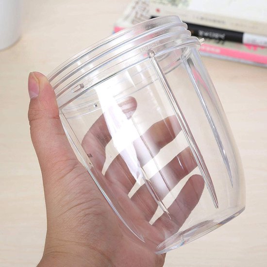 SnelShoppen - Utiz 18oz/500ml Kleine Beker met Platte Deksel voor Blender Juicer - Ideaal voor Nutribullet 600W 900W - Perfect voor Smoothies, Dranken
