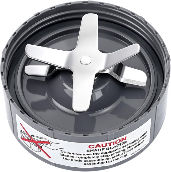 SnelShoppen - Vervangende Extractor Blade voor Blenders, Geschikt voor 600W en 900W, Grijs met Silicone Rubber Gasket, Perfect voor Keukengebruik