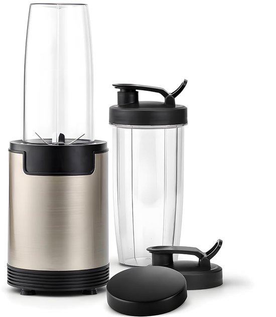 SnelShoppen - Wintem Blender en Hakmolen 800 ml, 600 W, Goud, 4 Messen, Ideaal voor Keuken, Smoothies, Soepen en Meer