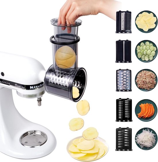 Snijmachine en versnipperaar accessoires voor keukenmixers met 5 messen van Merkloos