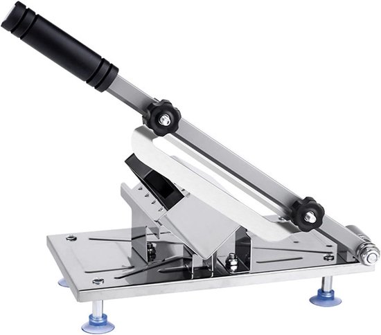 Snijmachine Vlees - Vlees Snijmachine voor Thuis - Snijmachine - RVS - Instelbare Snijdikte - voor Kip, Eend, Vis en Ribben - Zilver