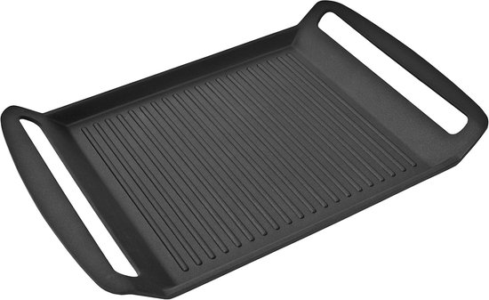 SNJY® Grillplaat Inductie - Bakplaat Inductie - Grill Apparaat - Aluminium Pan - 28,4 x 42 cm - Zwart